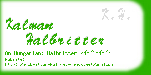kalman halbritter business card